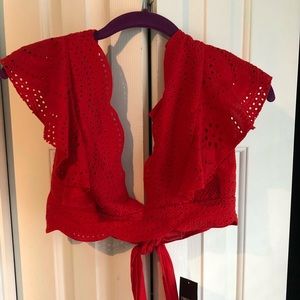 Red crop top NWT